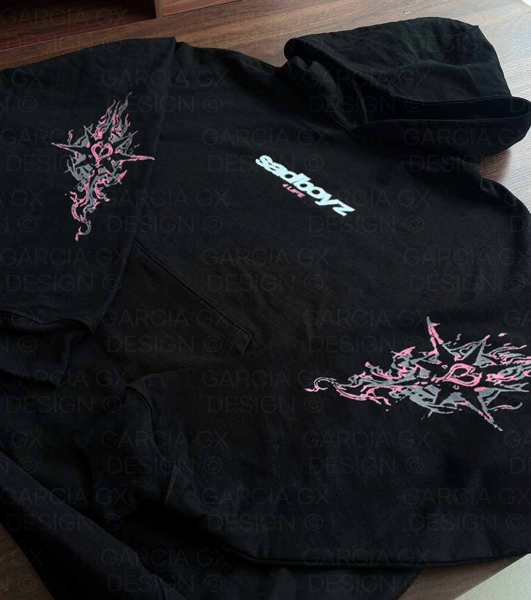 HOODIE PINK ANGEL CRYSTALS