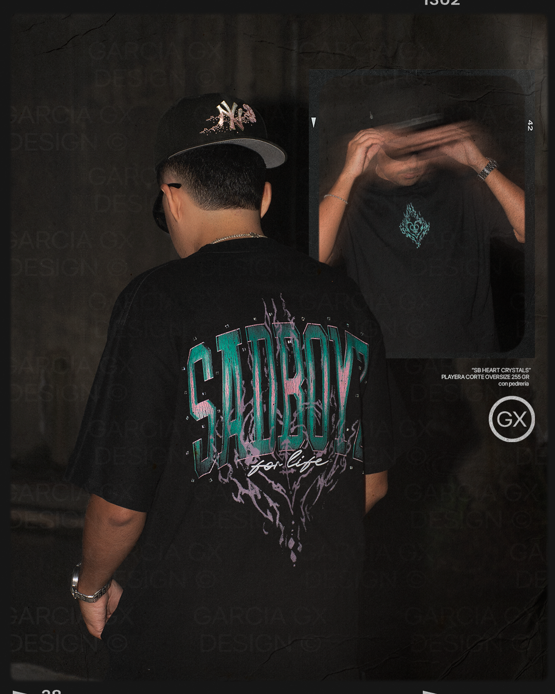 SB HEART CRYSTALS TEE